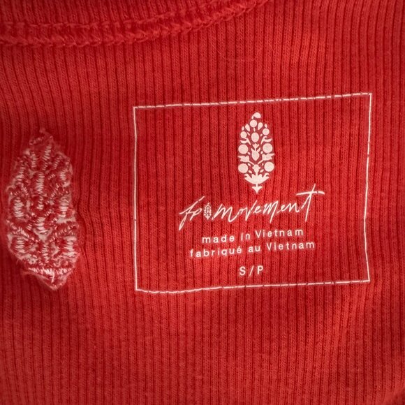 Free People Movement tropical orange open back cropped tank size small - Picture 9 of 9